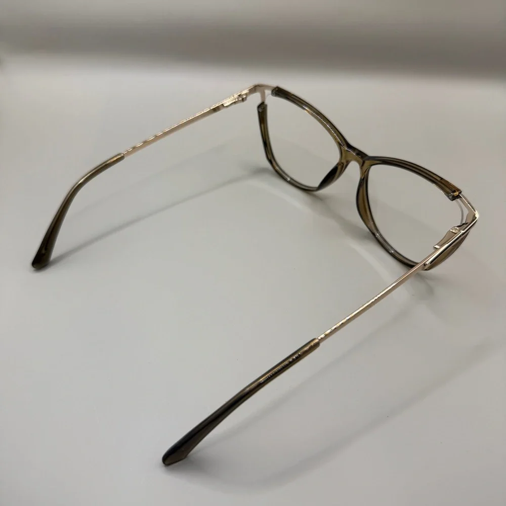 Vooglam Metallic Silver Eyeglass Temple Arm Frame, no Prescription